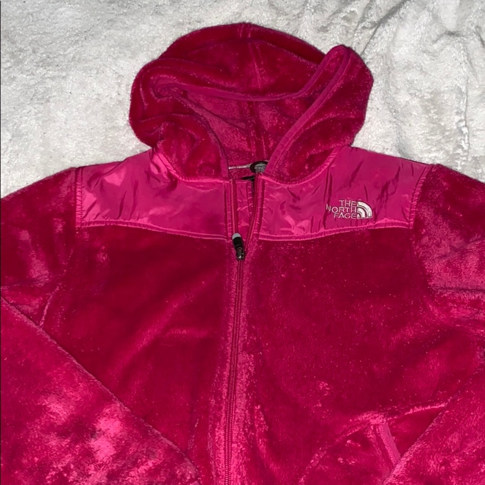 North Face fuzzy pink Jacket